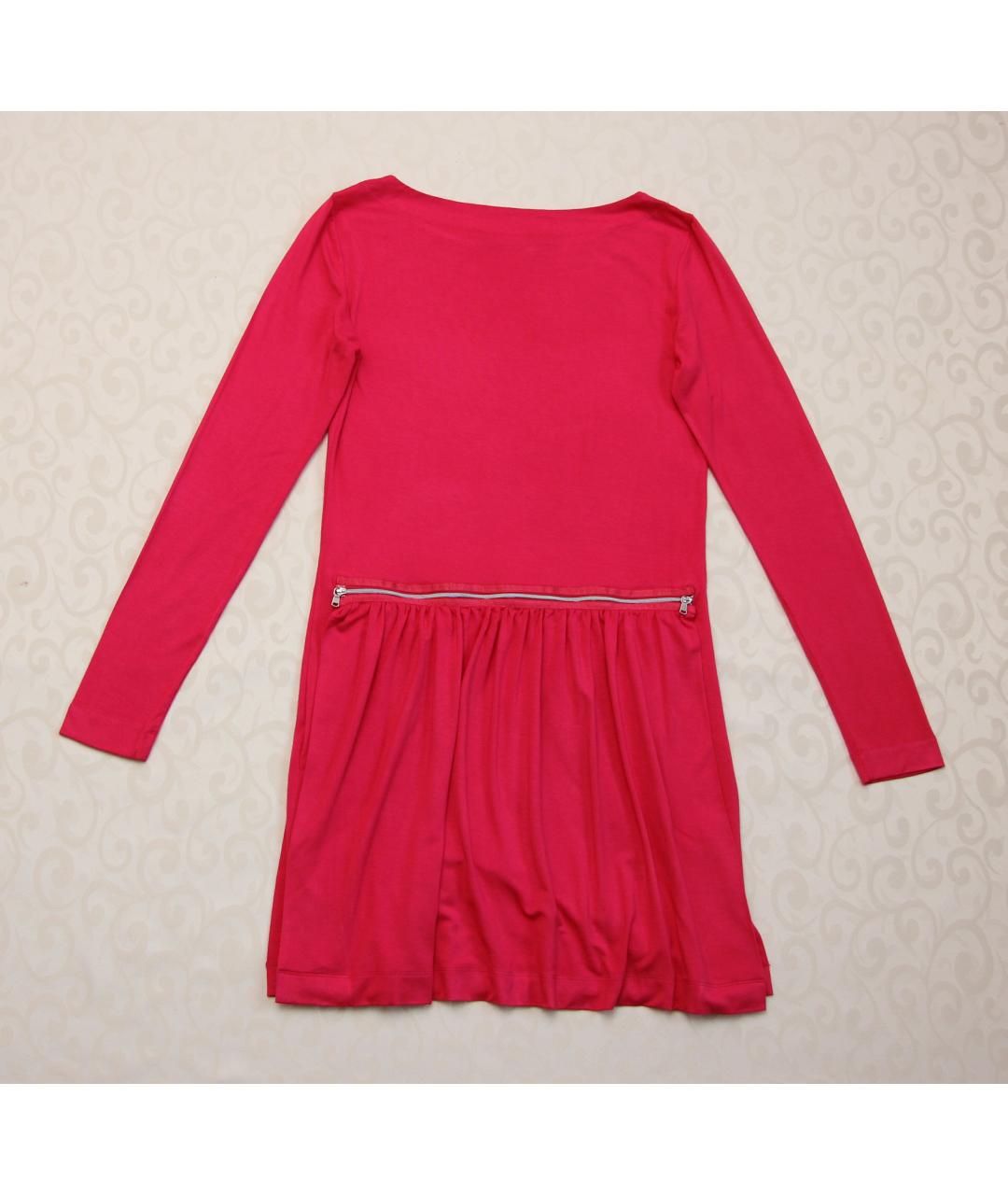 LOVE MOSCHINO Фуксия вискозное повседневное платье, фото 2