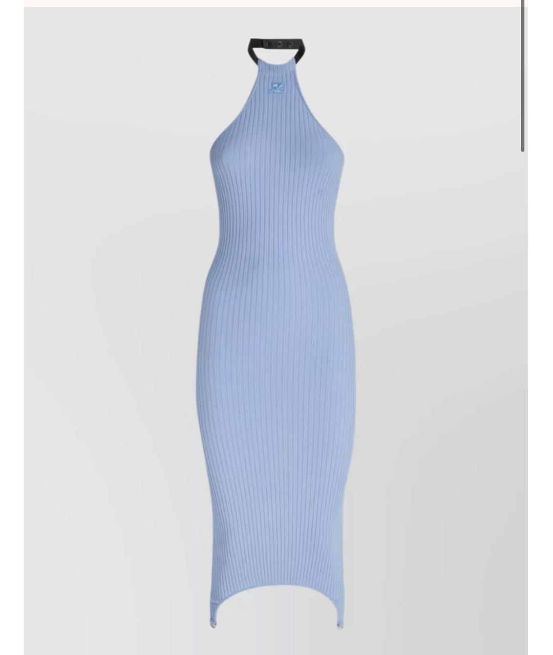 COURREGES Голубое вискозное повседневное платье, фото 8