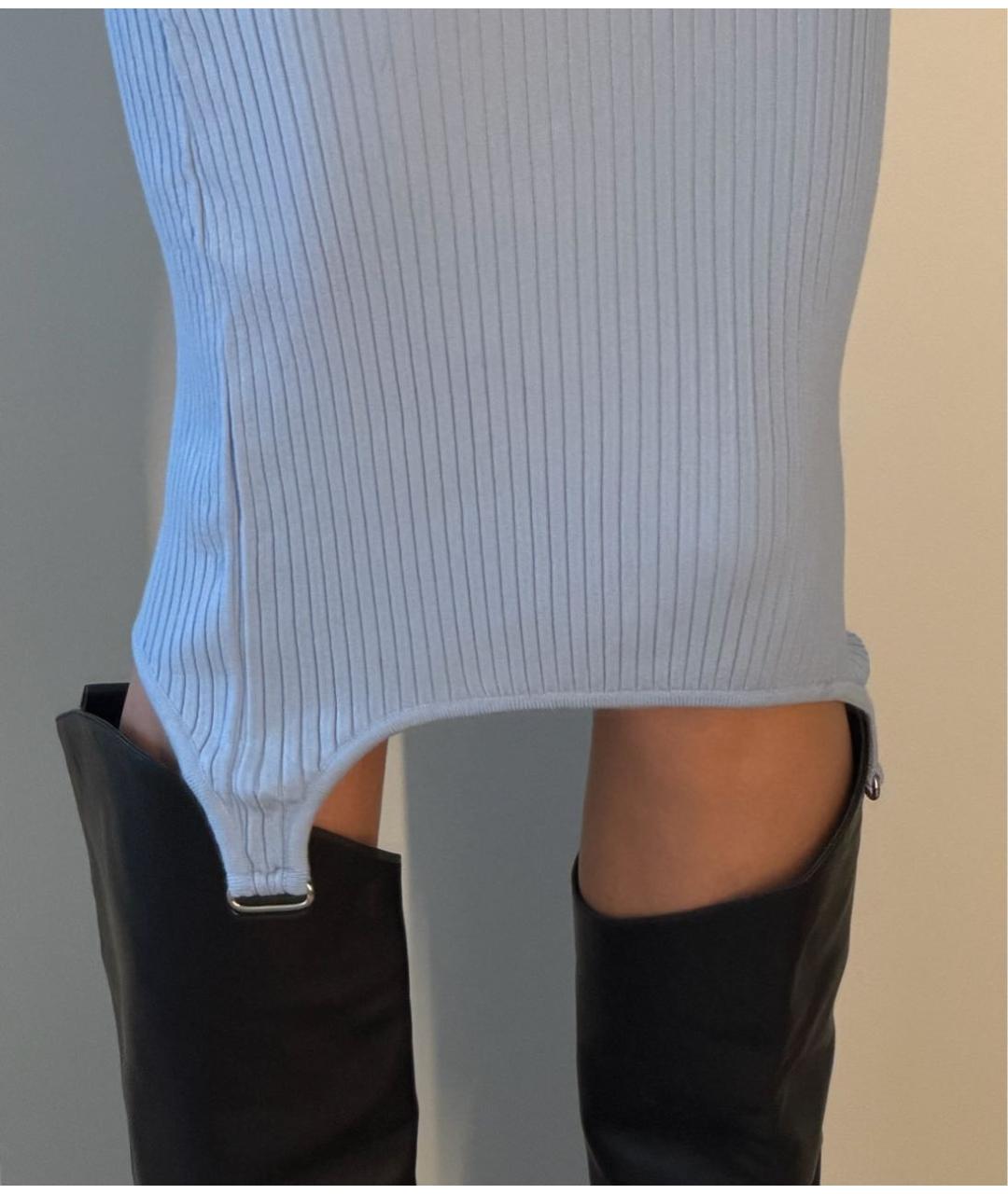 COURREGES Голубое вискозное повседневное платье, фото 4