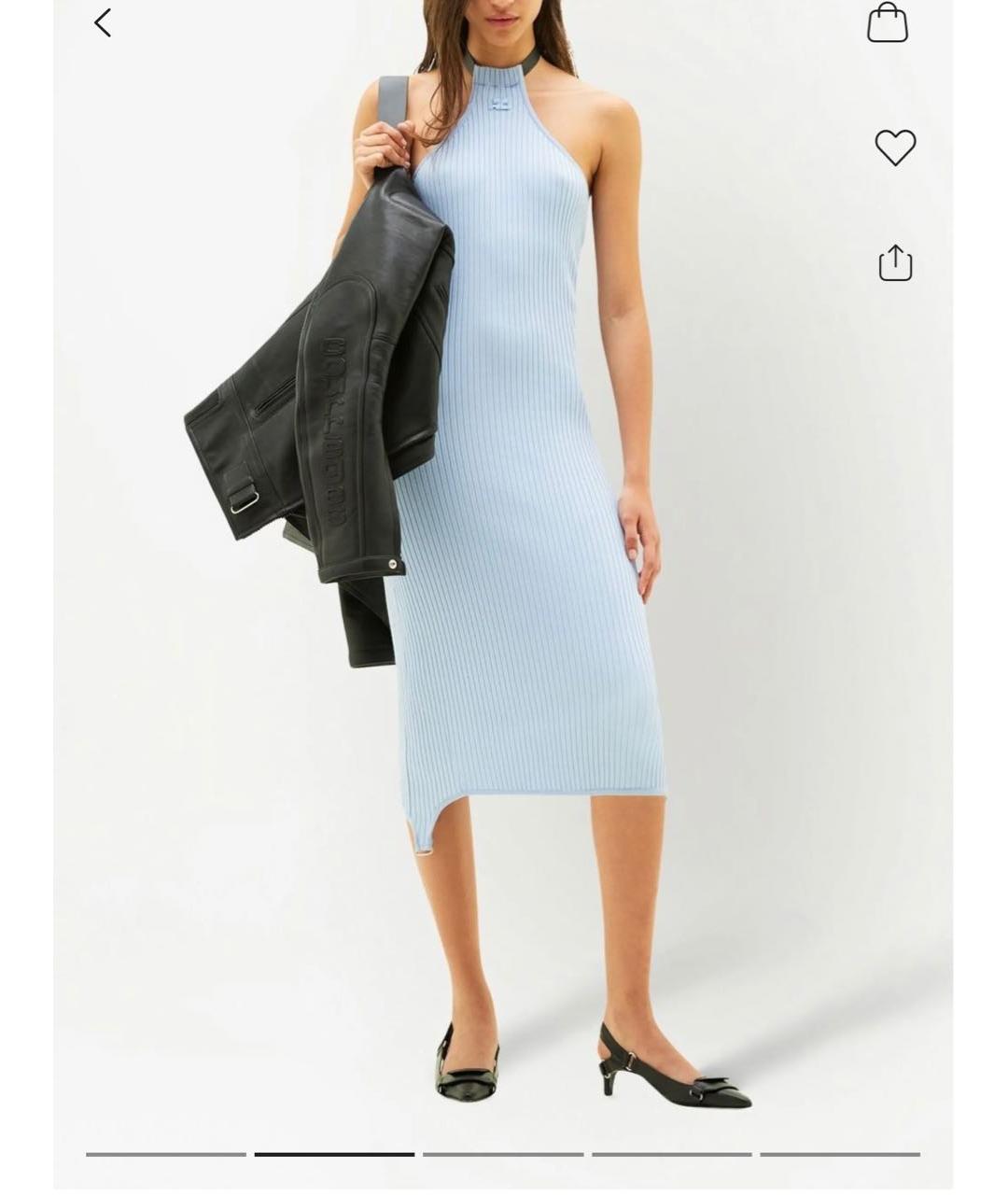 COURREGES Голубое вискозное повседневное платье, фото 2