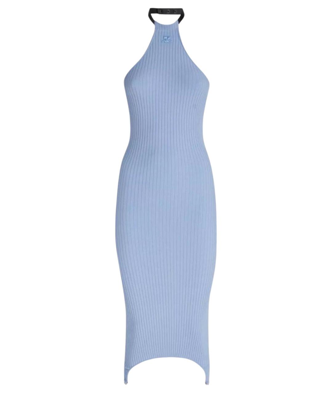 COURREGES Голубое вискозное повседневное платье, фото 1