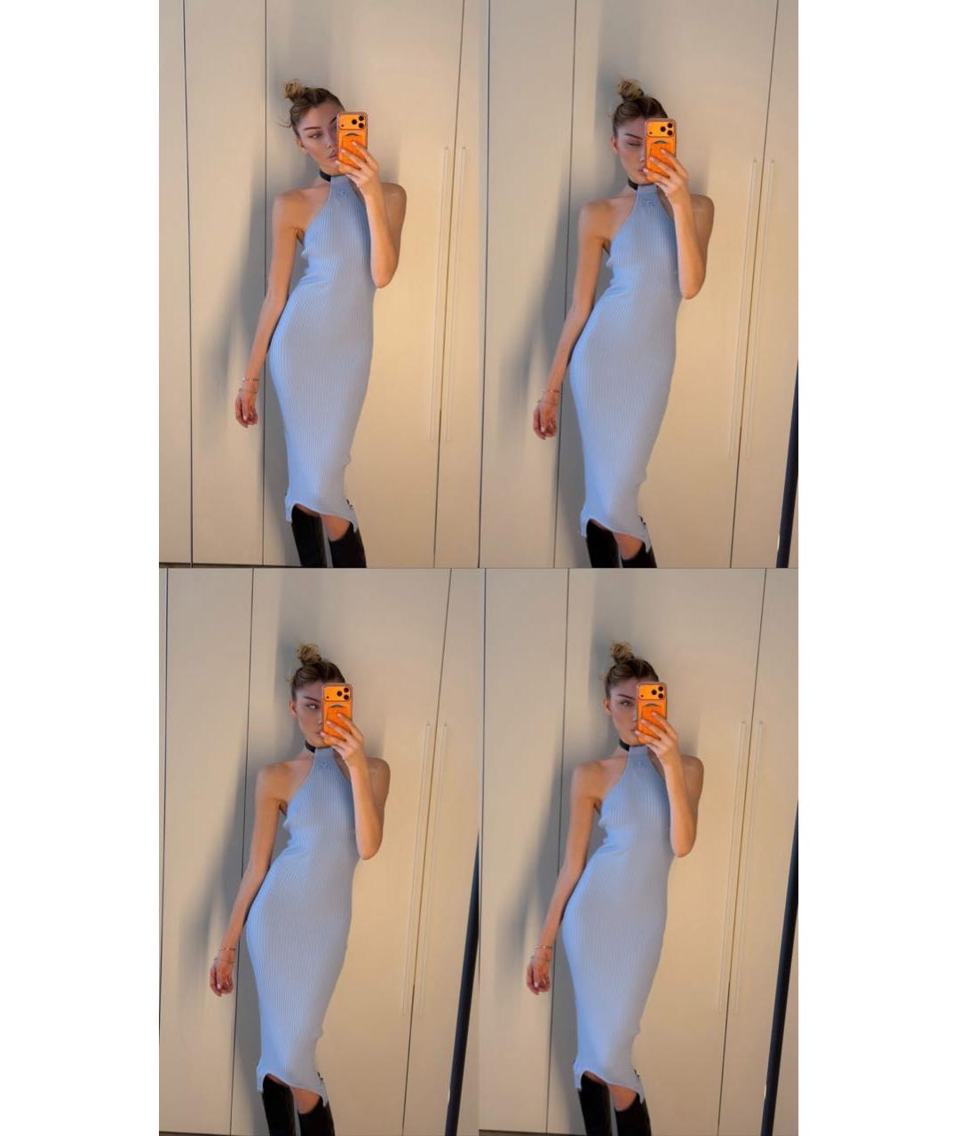 COURREGES Голубое вискозное повседневное платье, фото 5