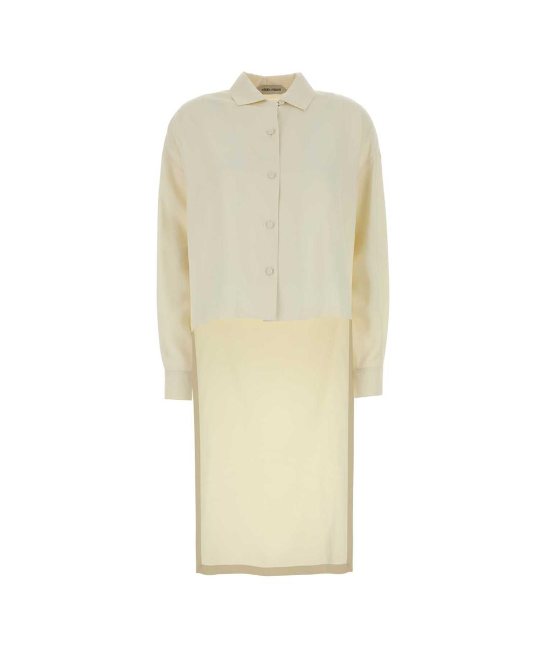 ALBERTA FERRETTI Бежевая вискозная рубашка, фото 1