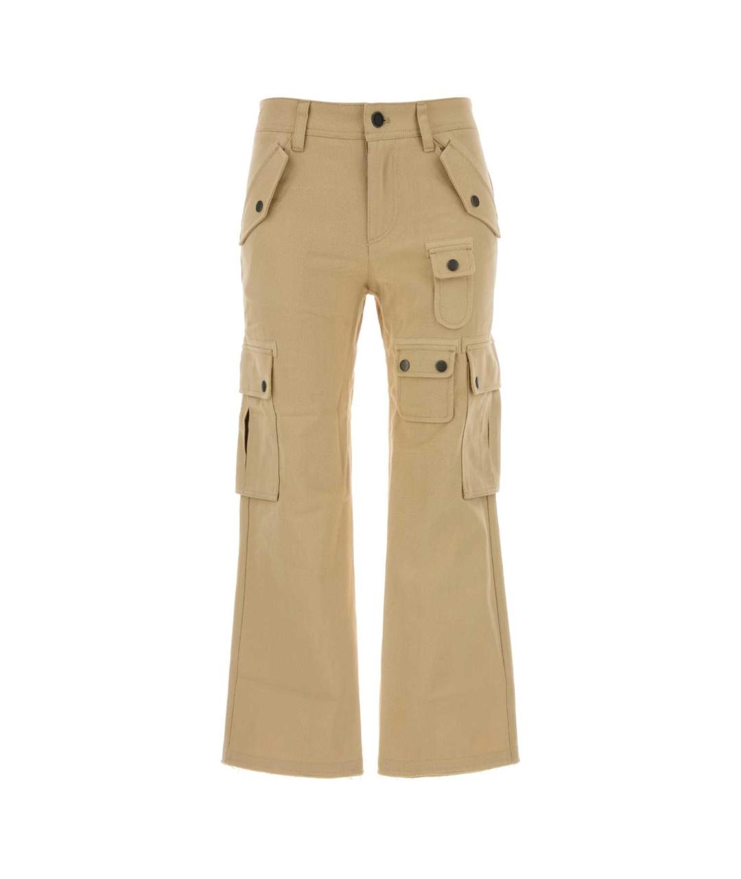 ISABEL MARANT Бежевые хлопковые прямые брюки, фото 1