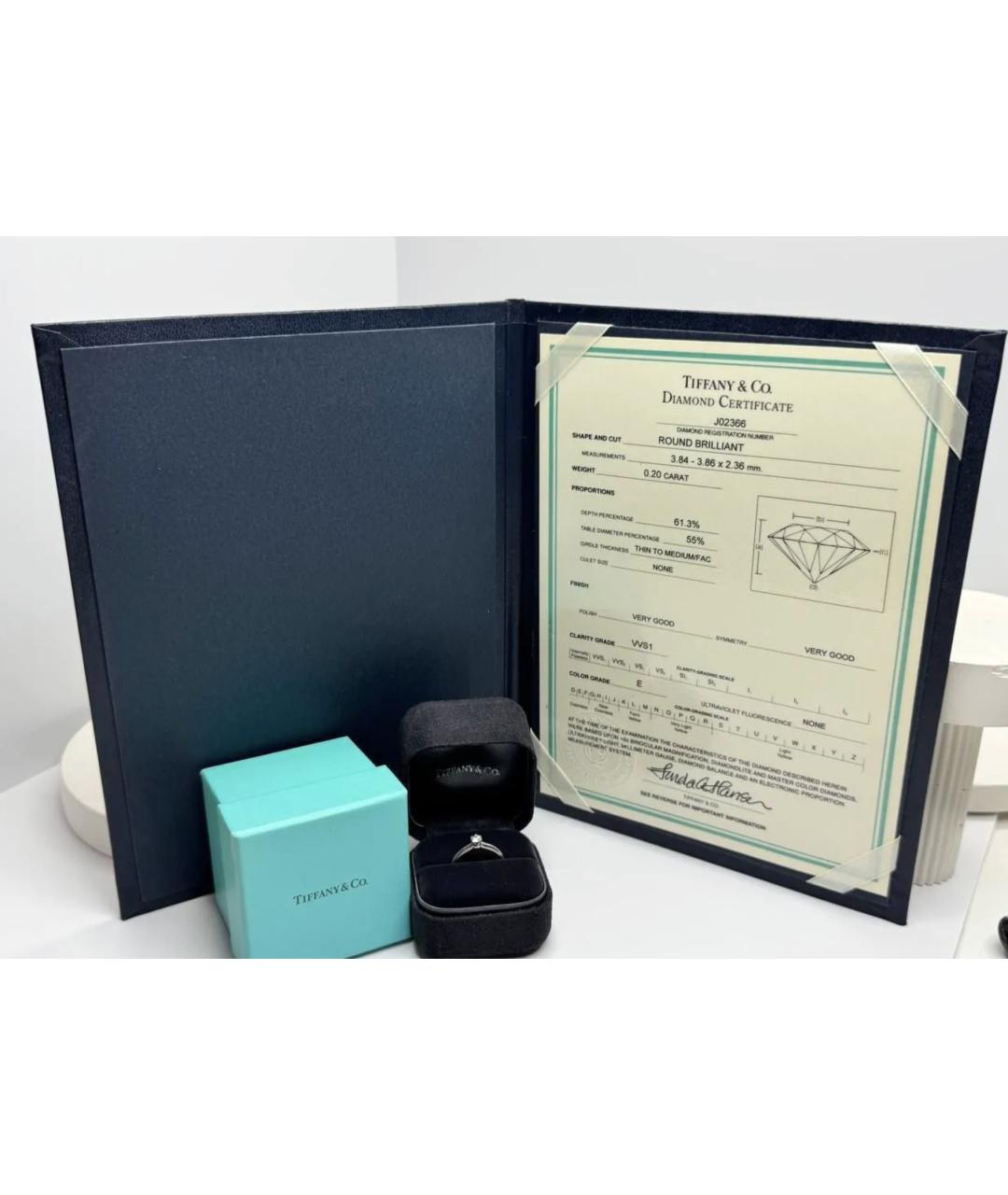 TIFFANY&CO Серебряное платиновое кольцо, фото 6