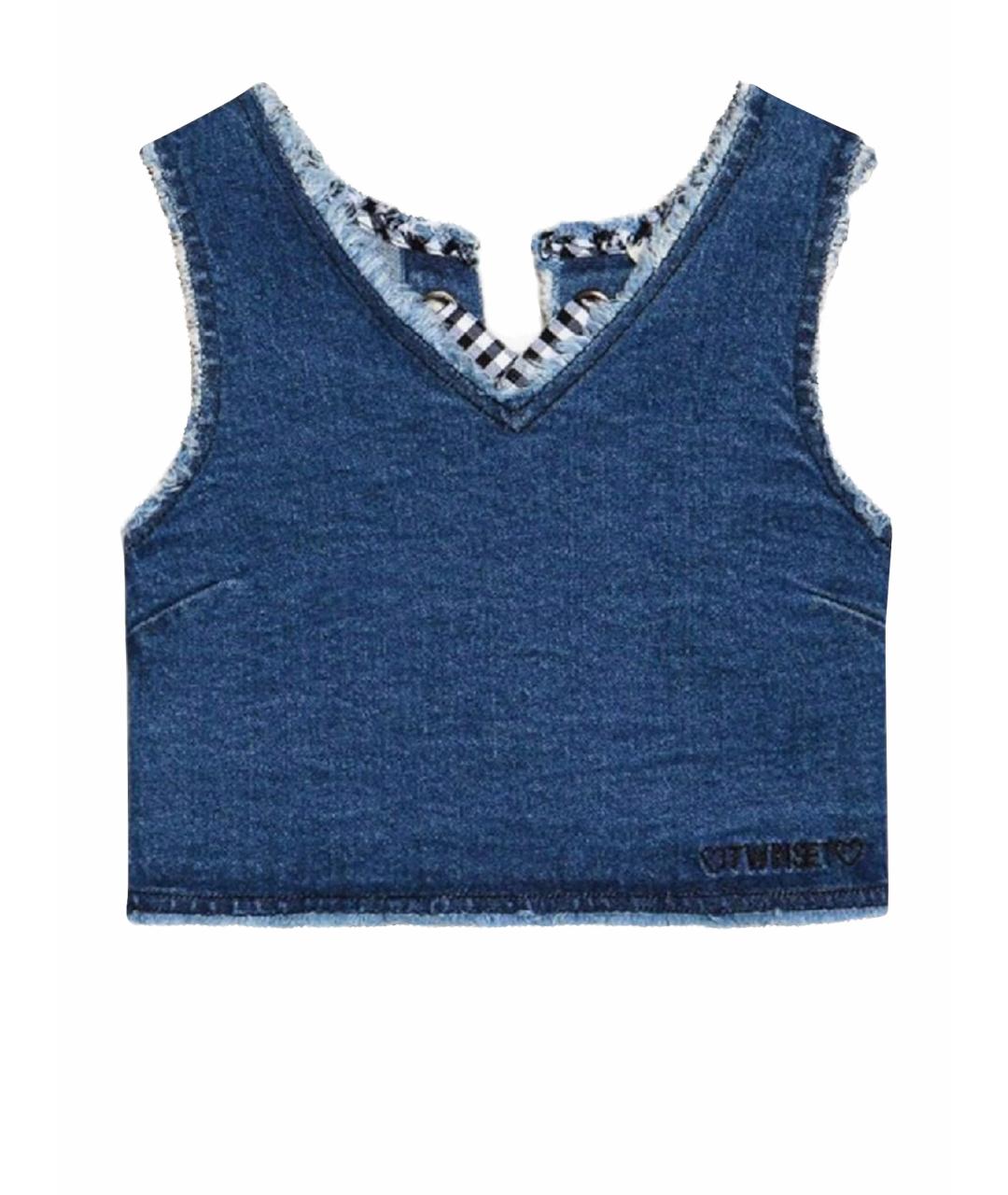 TWIN-SET Темно-синий хлопковый детская футболка / топ, фото 1