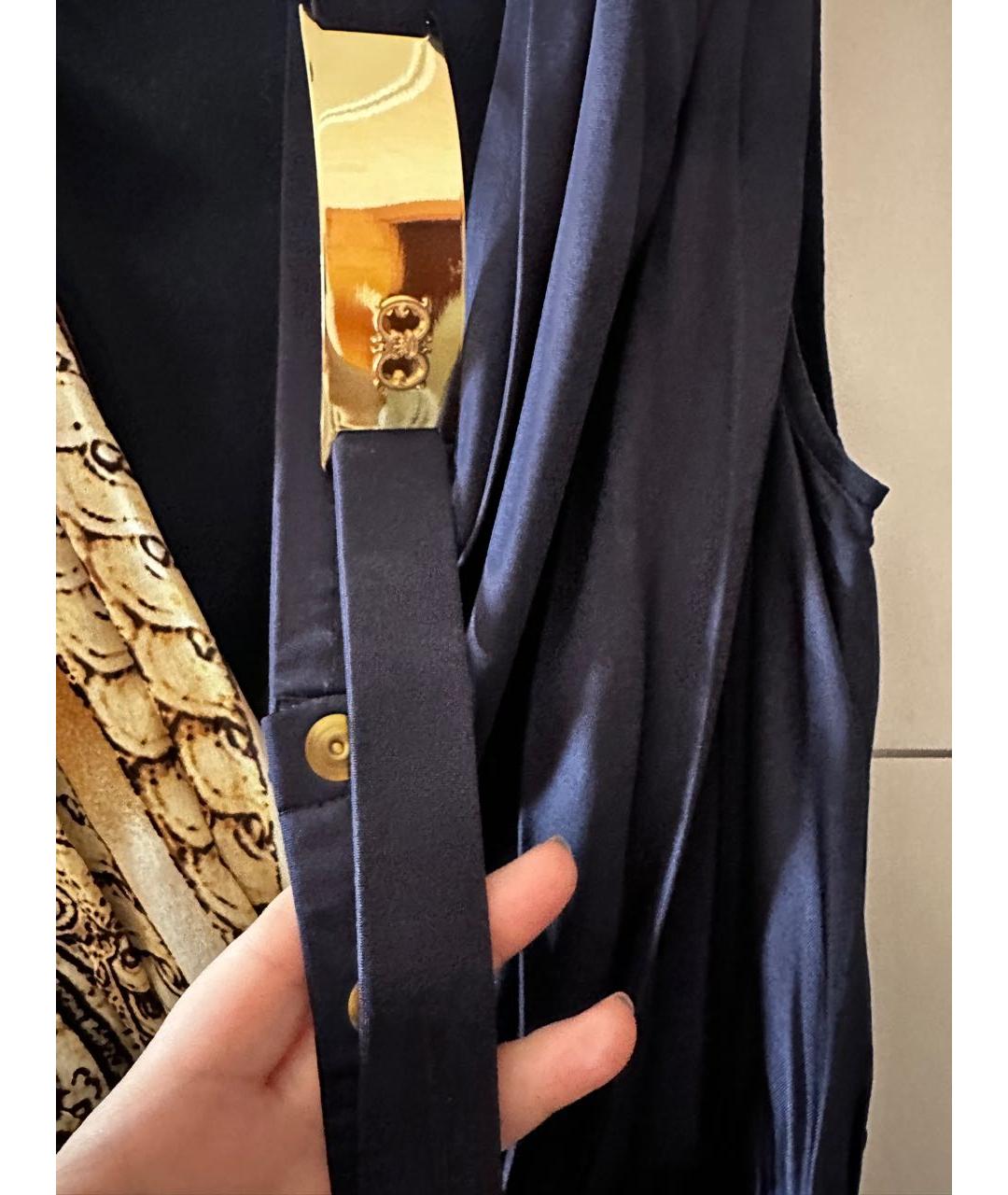 ROBERTO CAVALLI Темно-синий вискозный сарафан, фото 5