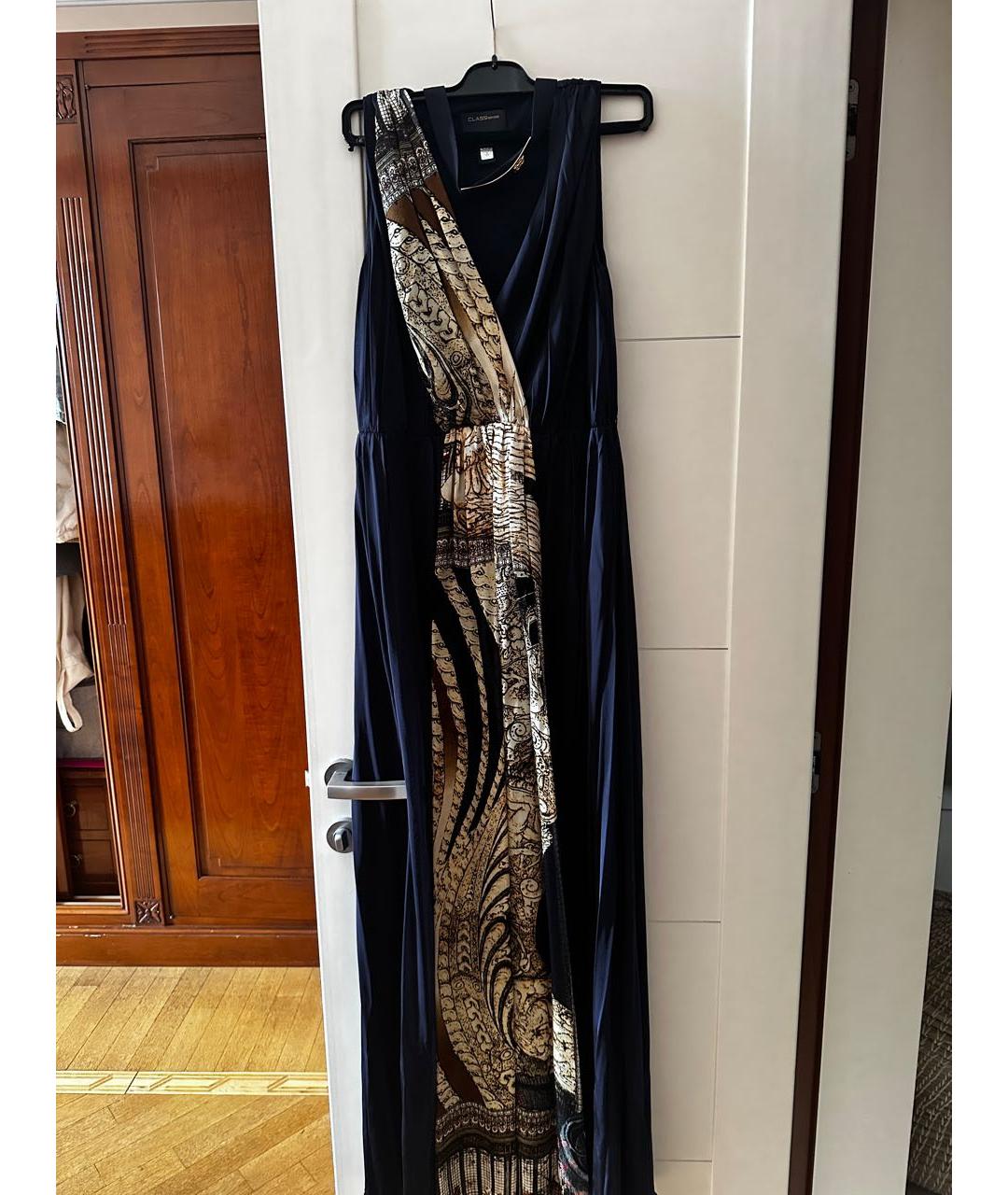 ROBERTO CAVALLI Темно-синий вискозный сарафан, фото 7
