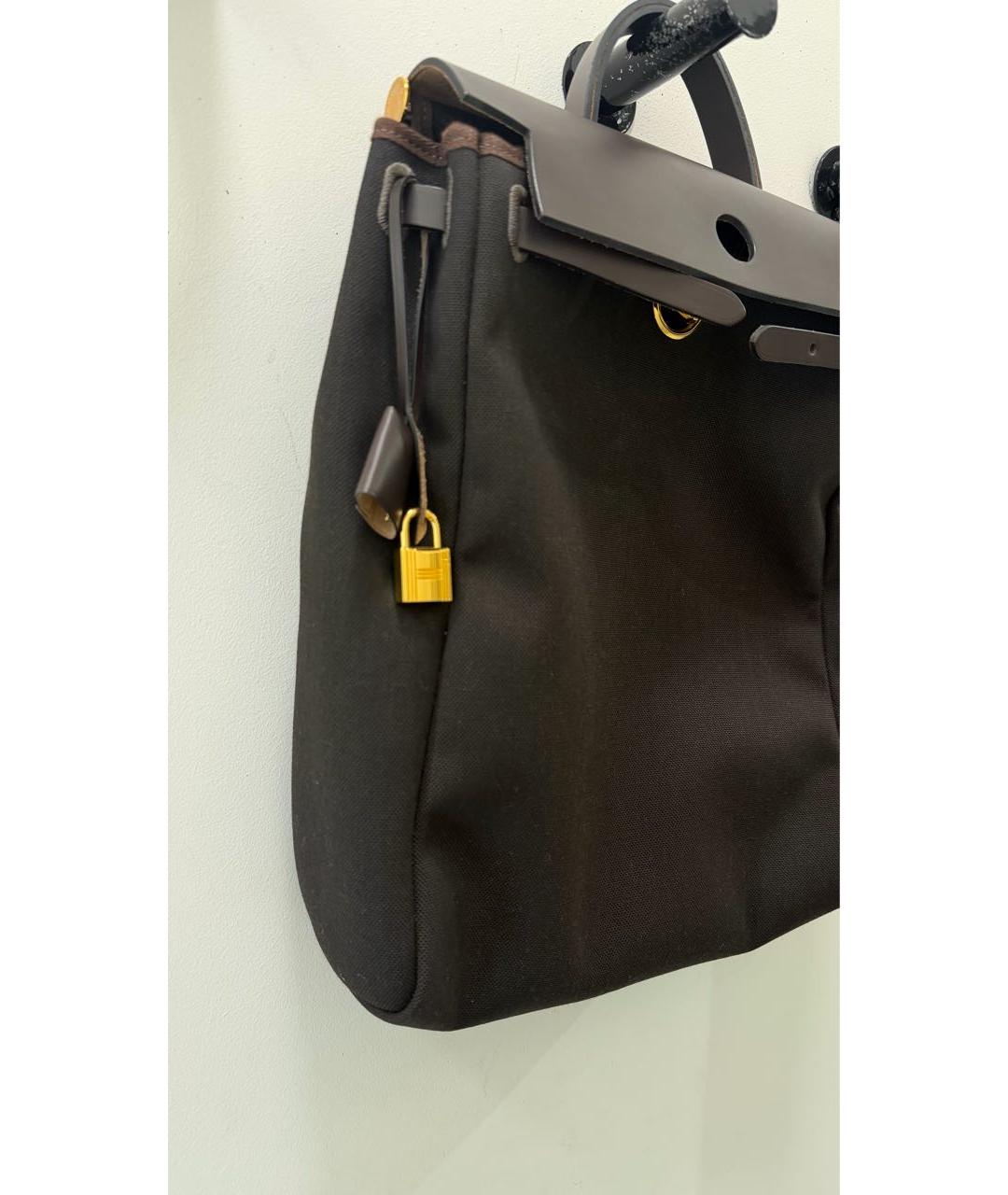 HERMES Коричневый тканевый рюкзак, фото 2