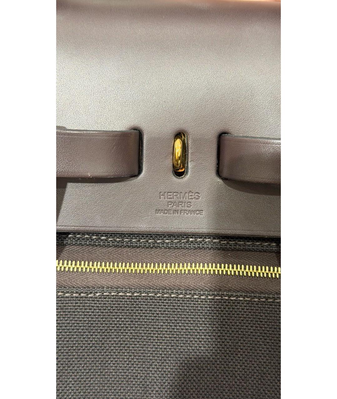 HERMES Коричневый тканевый рюкзак, фото 4