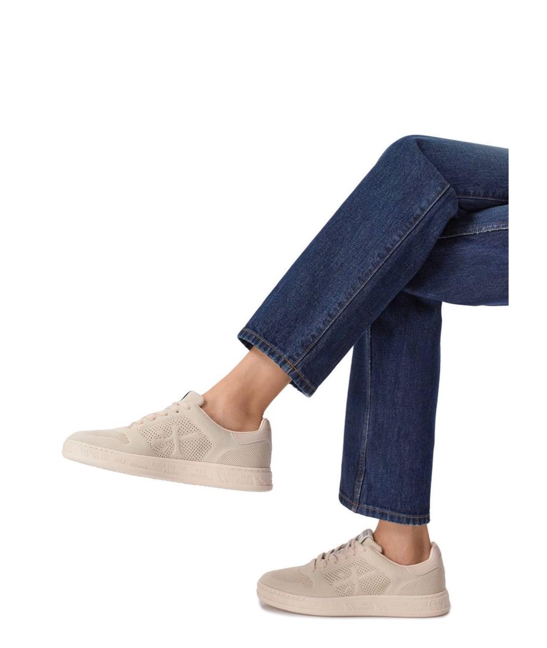 PREMIATA Бежевые текстильные кроссовки, фото 5