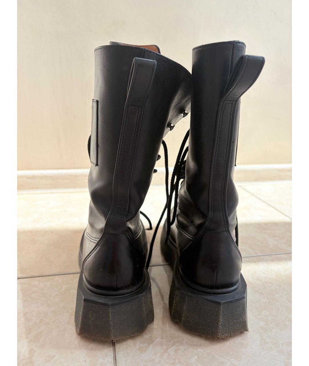 OFF-WHITE Черные кожаные ботинки, фото 4