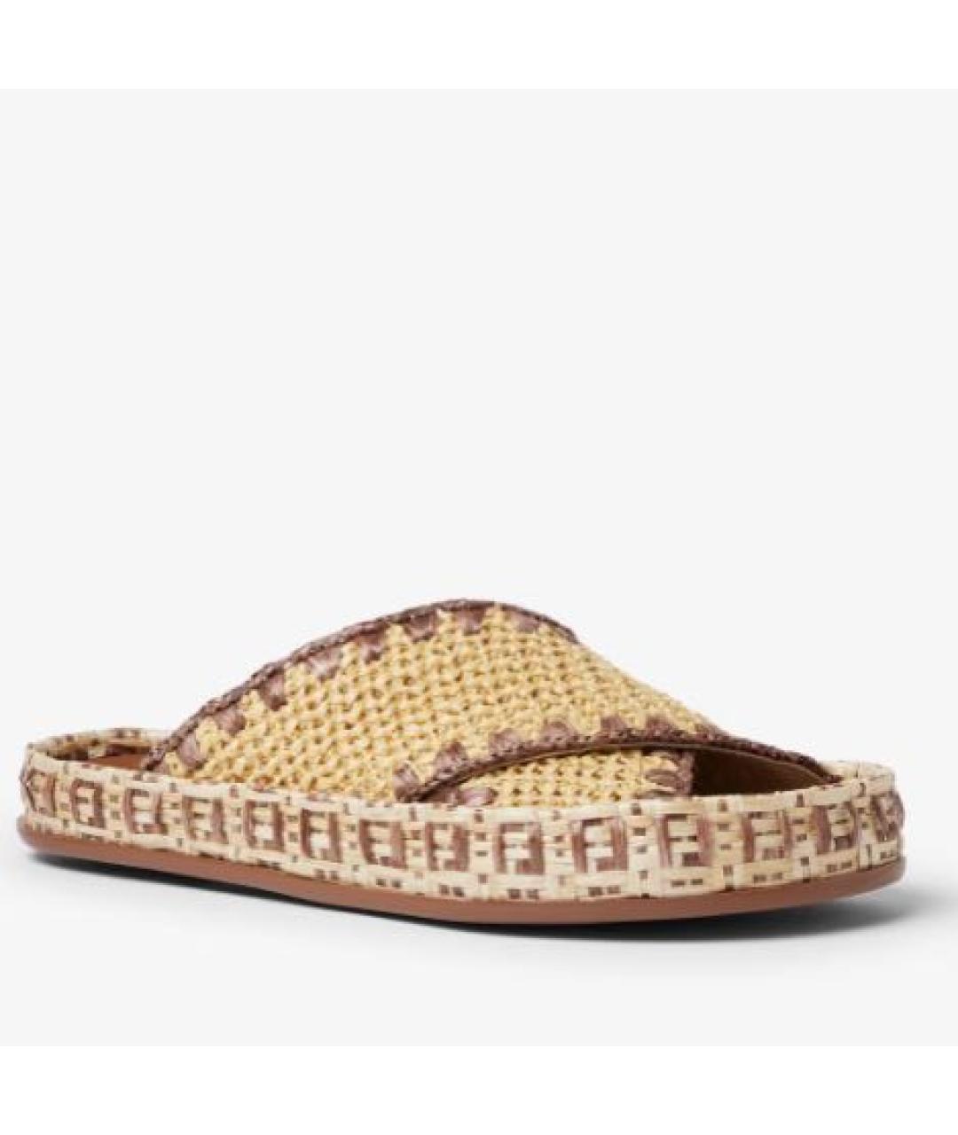 FENDI Бежевые шлепанцы, фото 2