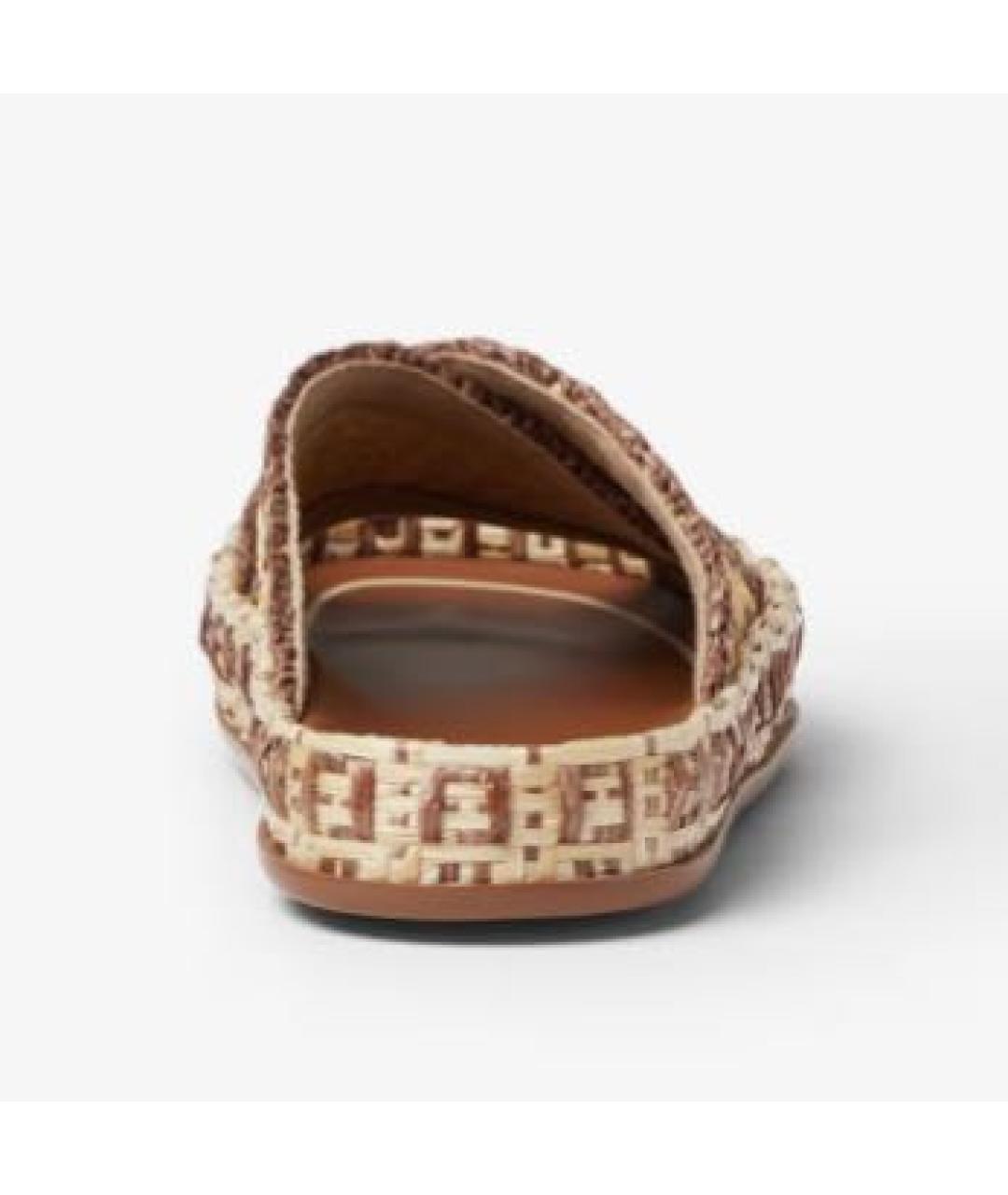 FENDI Бежевые шлепанцы, фото 4