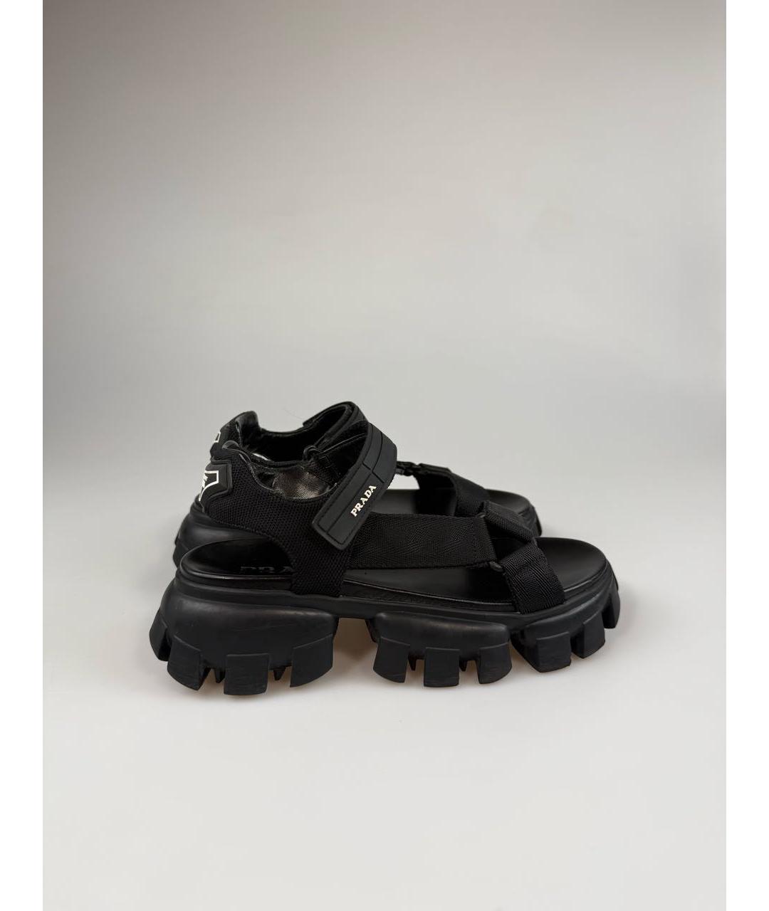 PRADA Черные текстильные сандалии, фото 6