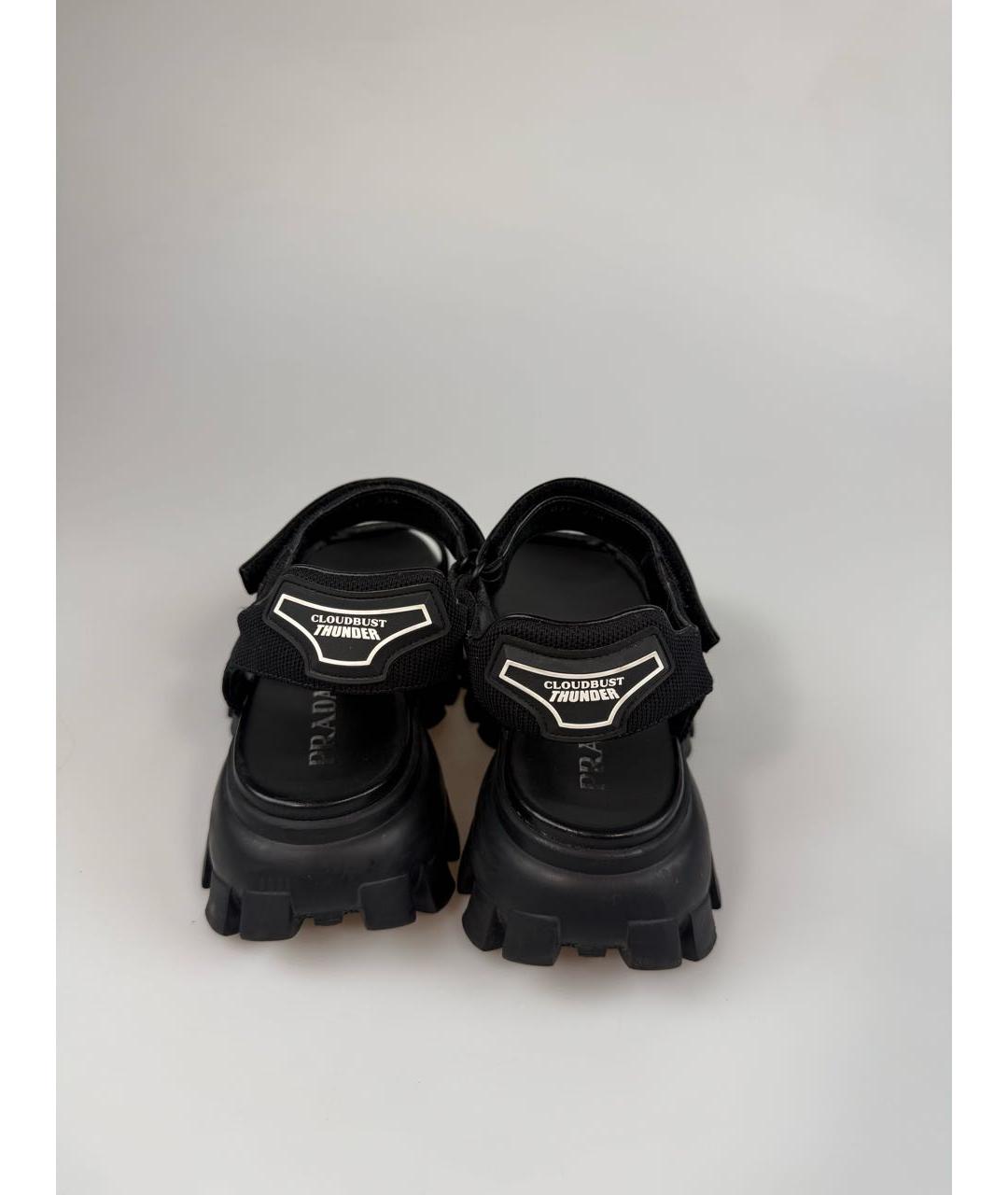 PRADA Черные текстильные сандалии, фото 3