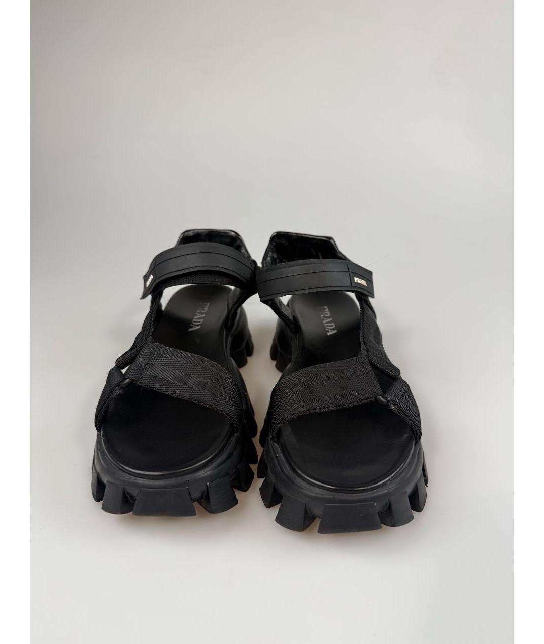 PRADA Черные текстильные сандалии, фото 2