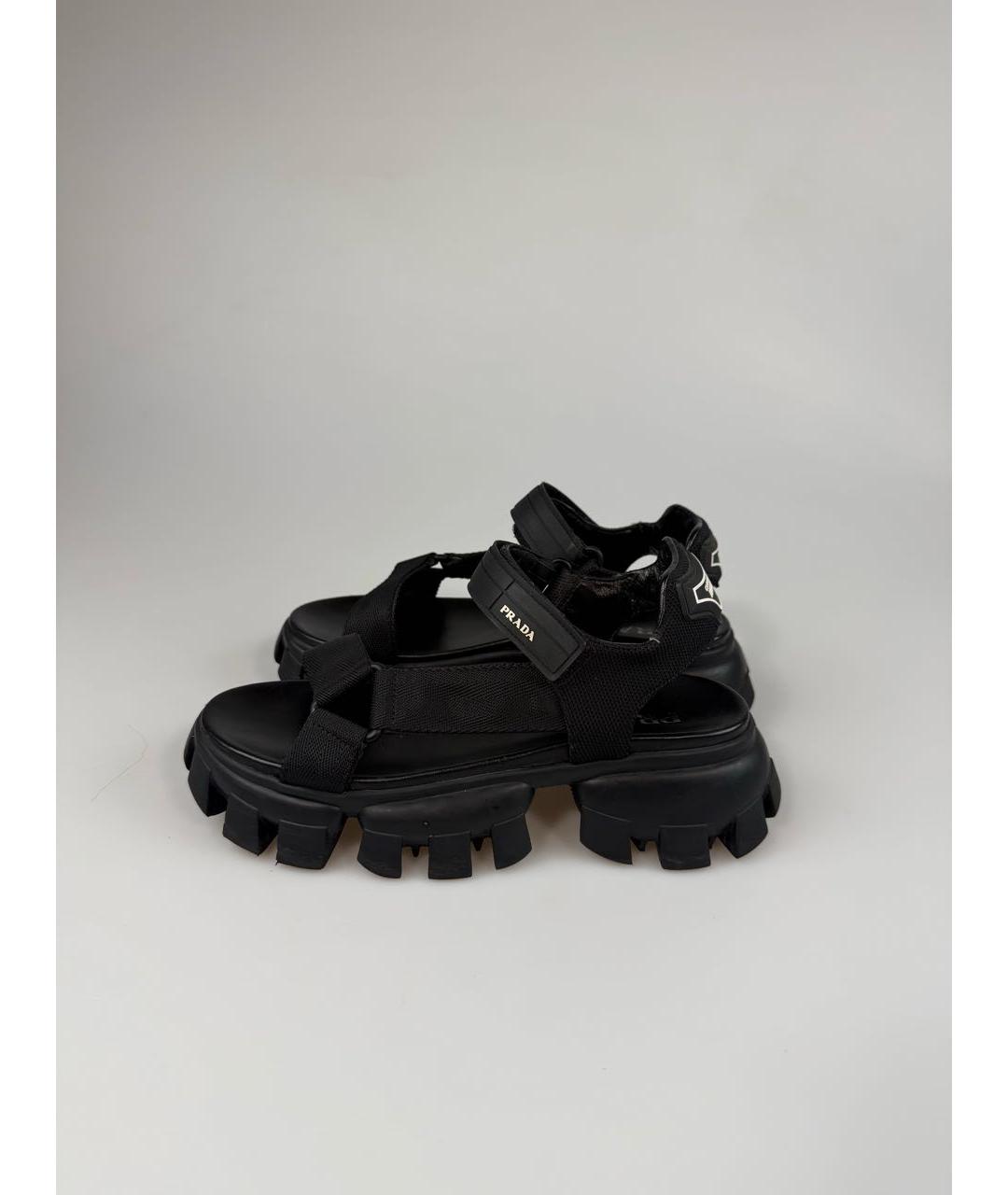 PRADA Черные текстильные сандалии, фото 4