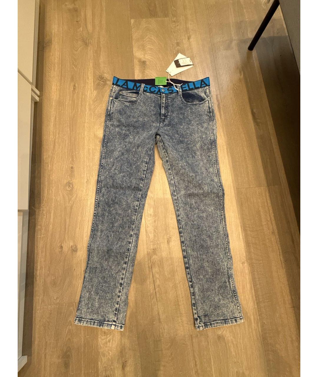 STELLA MCCARTNEY Голубые хлопок-полиэтиленовые джинсы слим, фото 8