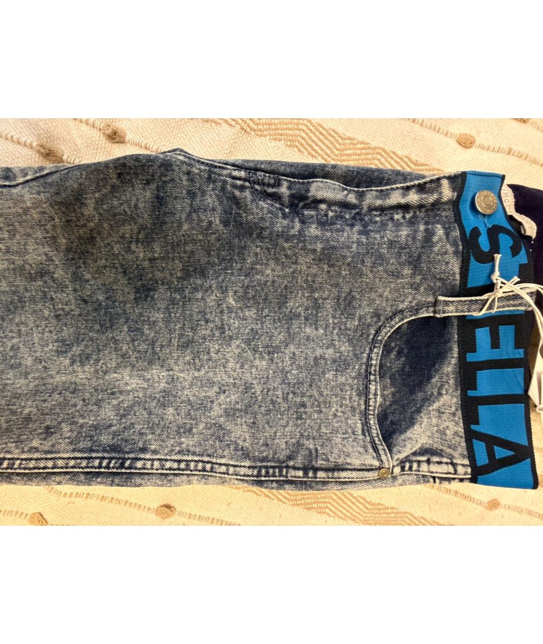 STELLA MCCARTNEY Голубые хлопок-полиэтиленовые джинсы слим, фото 4