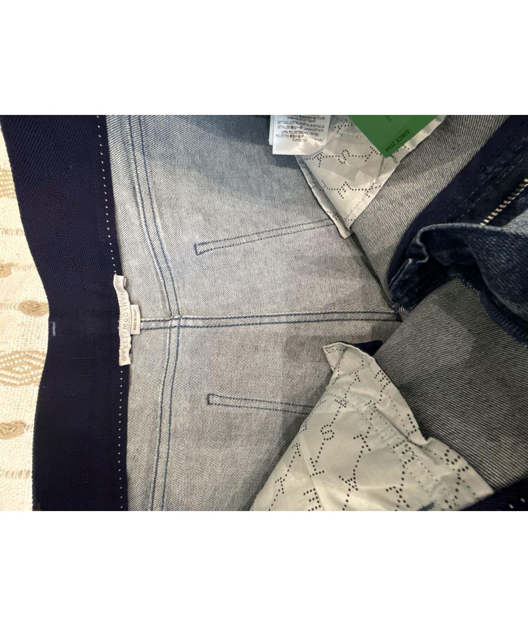 STELLA MCCARTNEY Голубые хлопок-полиэтиленовые джинсы слим, фото 3