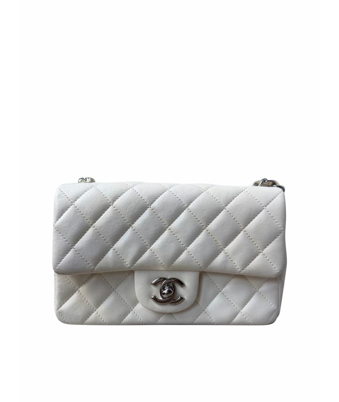 CHANEL Белая кожаная сумка через плечо, фото 1