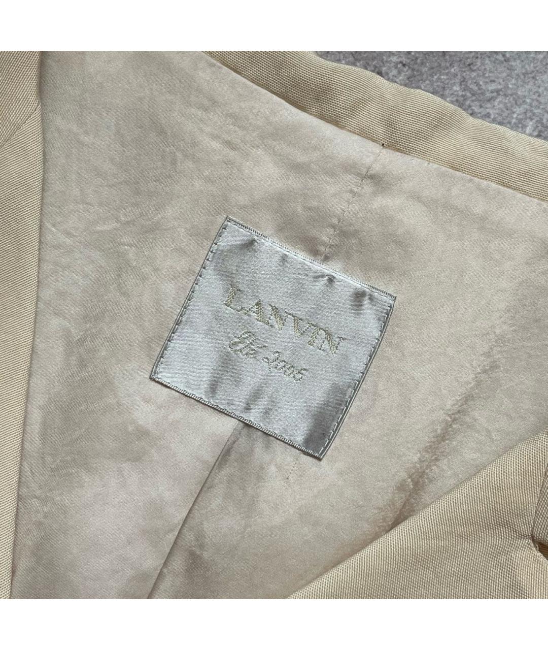 LANVIN Бежевое шелковое пальто, фото 5