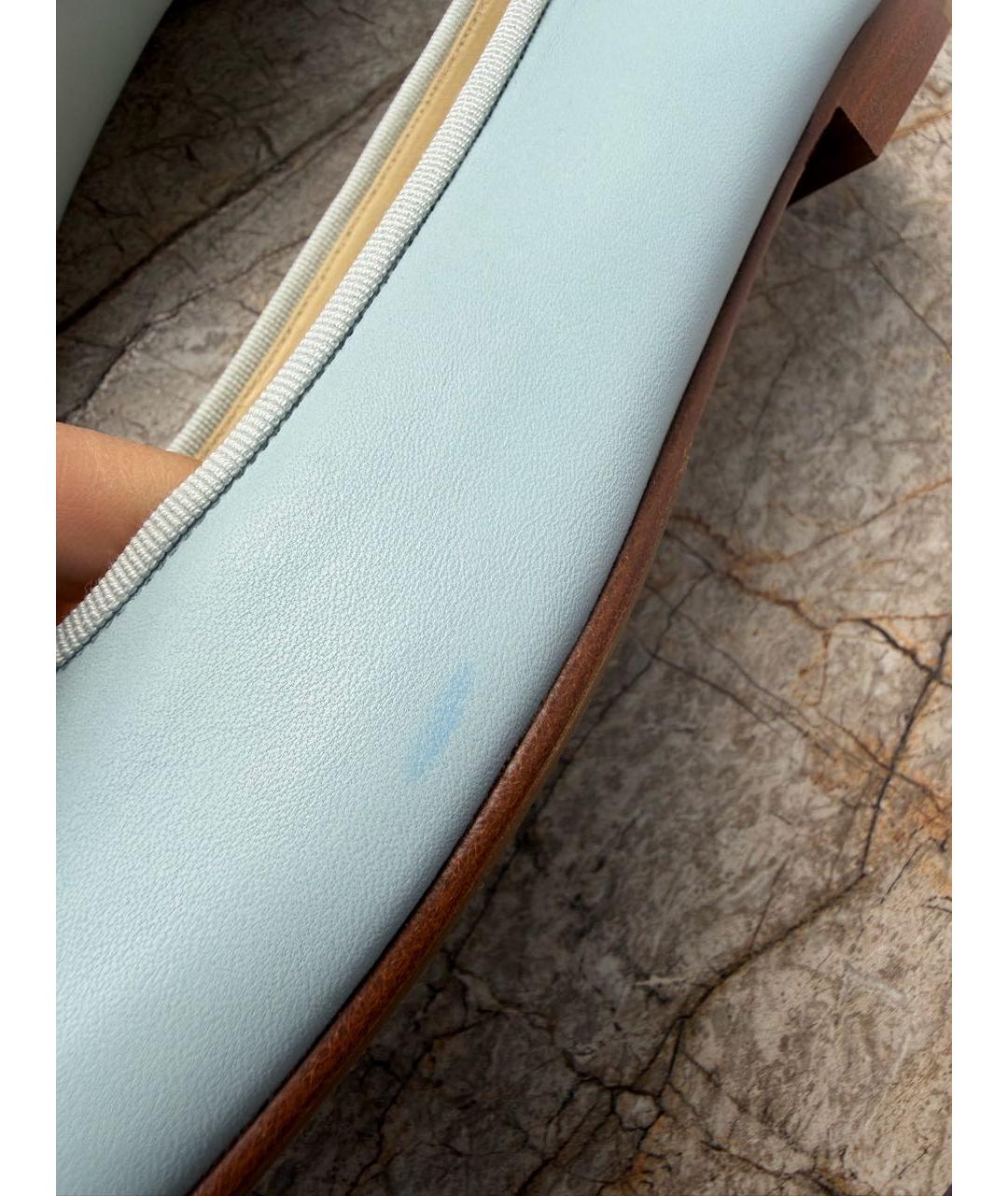 CHANEL Голубые кожаные балетки, фото 5