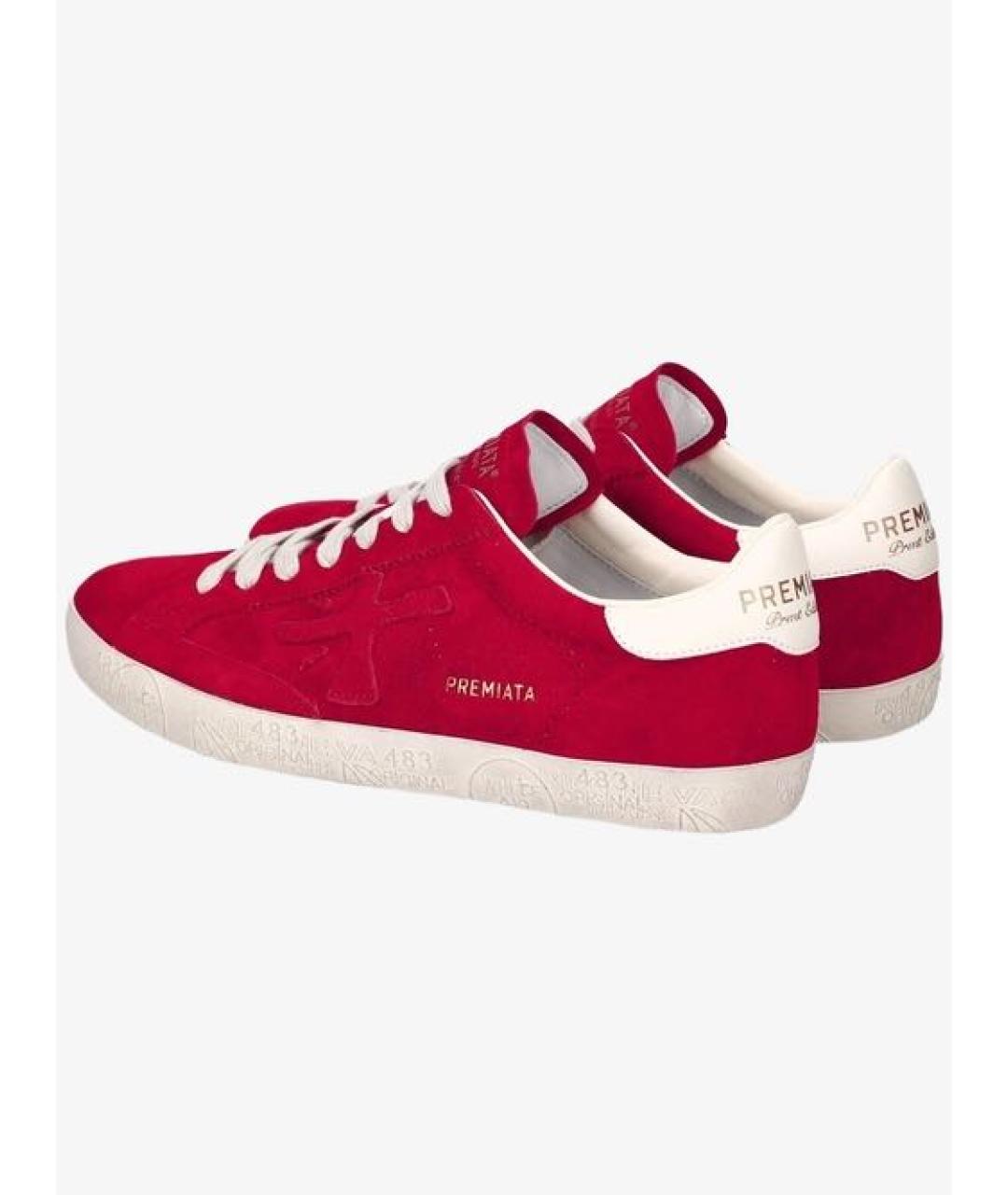 PREMIATA Красные замшевые низкие кроссовки / кеды, фото 3