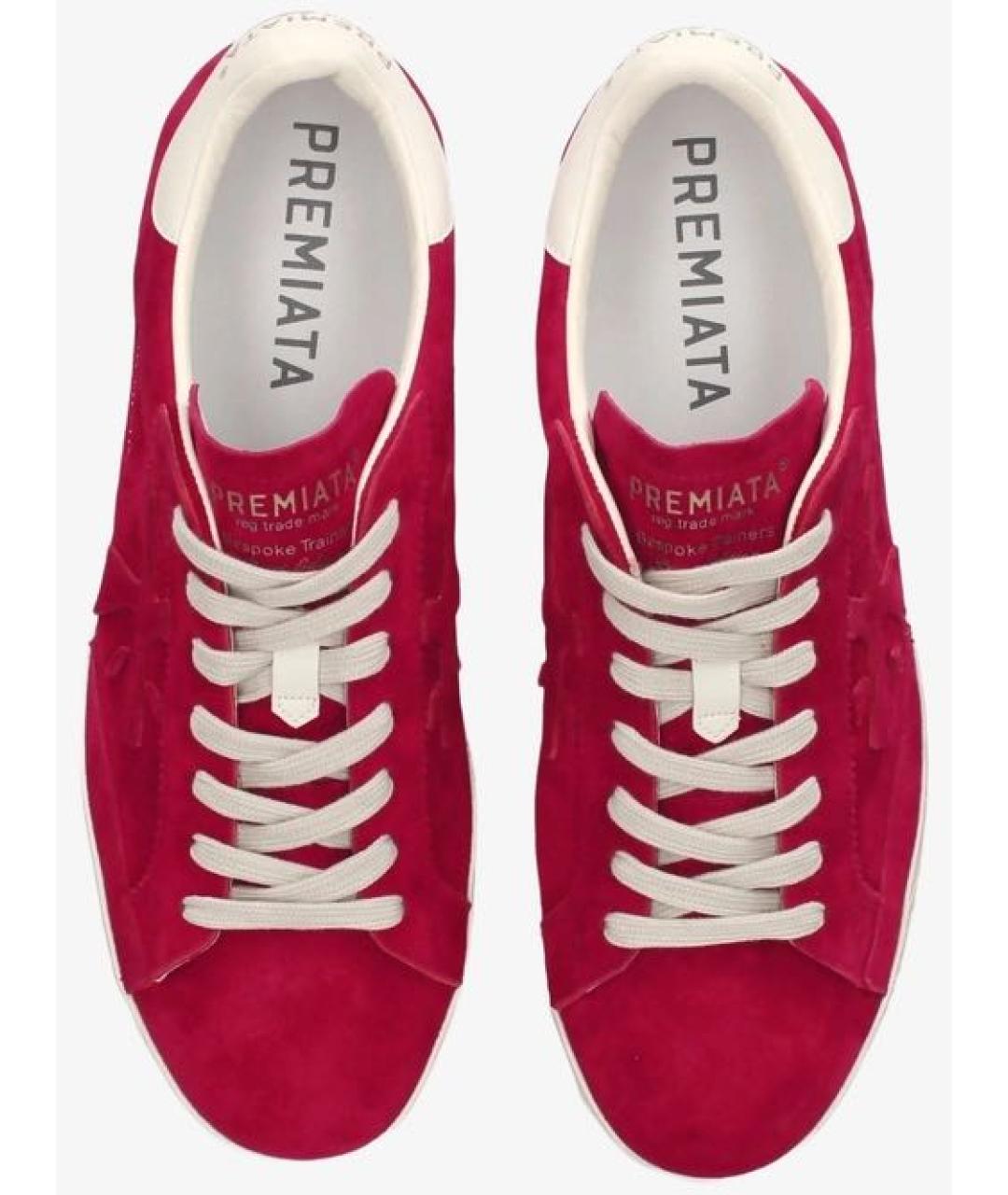 PREMIATA Красные замшевые низкие кроссовки / кеды, фото 4
