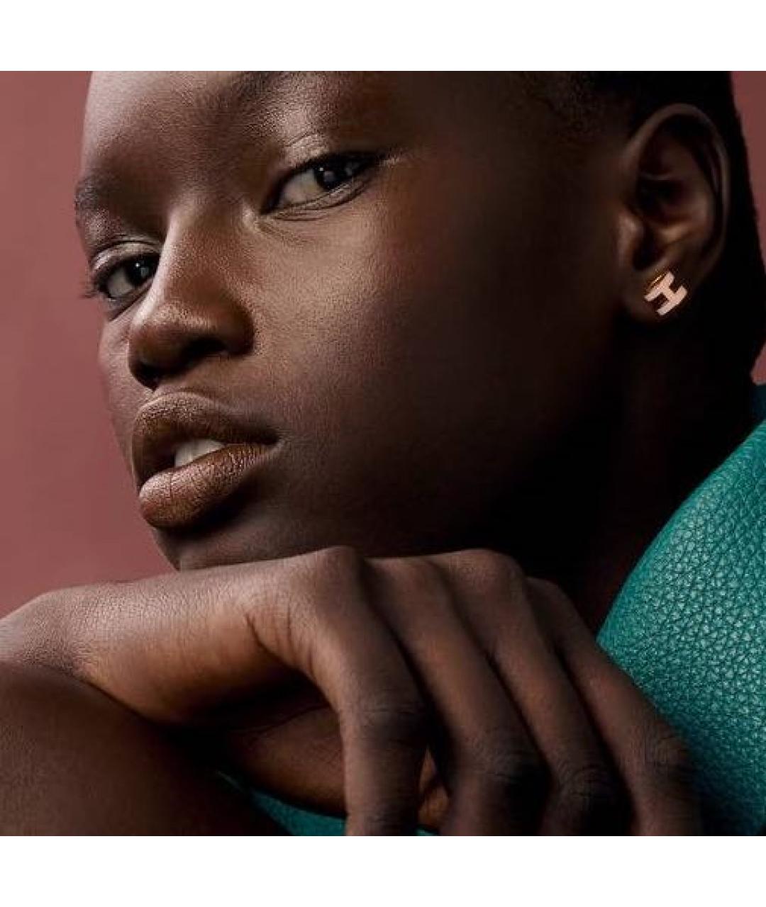 HERMES Розовые металлические серьги, фото 4