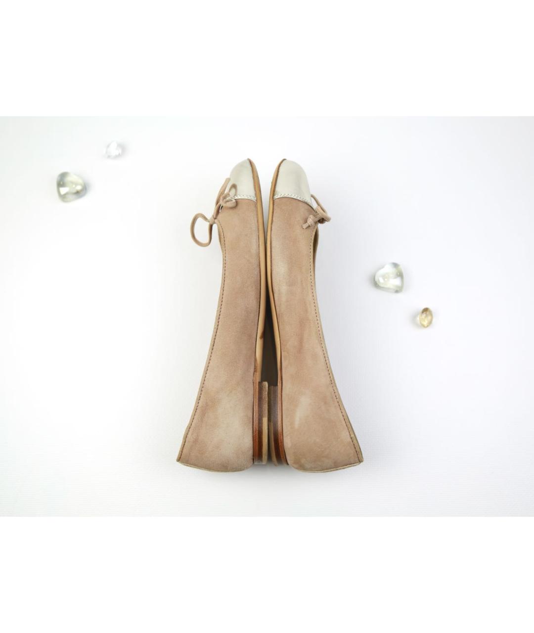 AGL Бежевые замшевые балетки, фото 5
