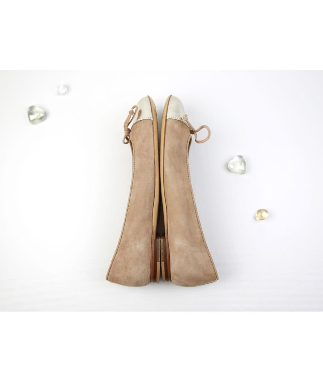 AGL Бежевые замшевые балетки, фото 6