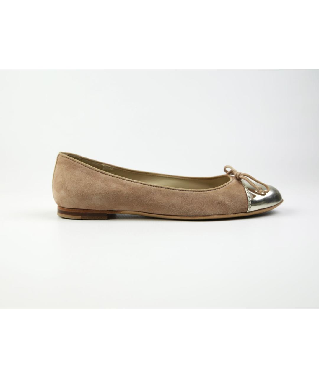 AGL Бежевые замшевые балетки, фото 9