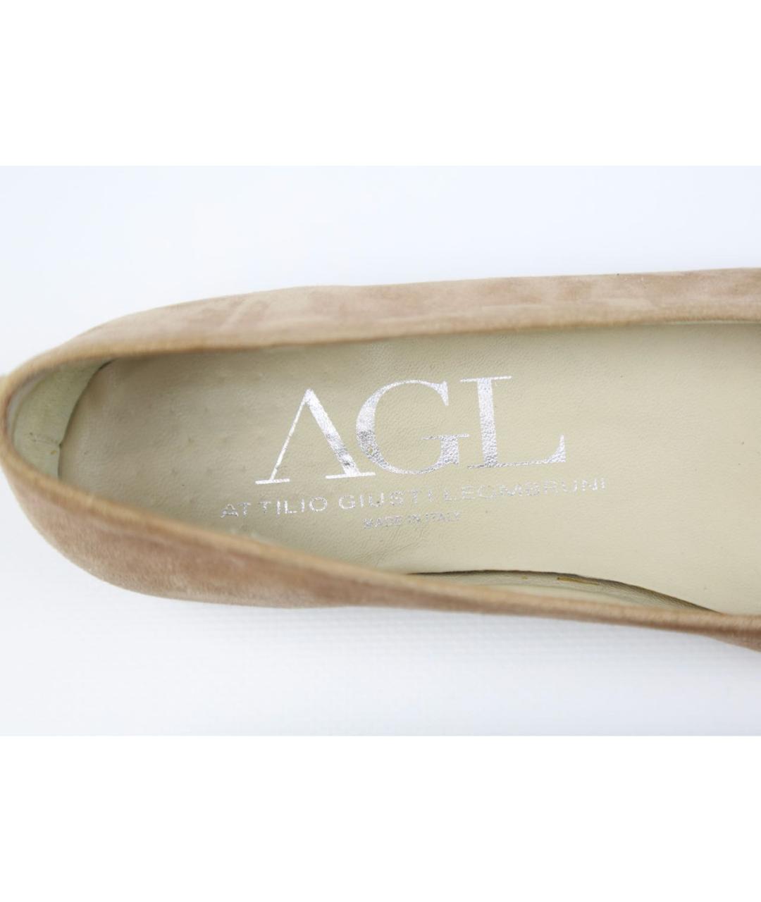 AGL Бежевые замшевые балетки, фото 7