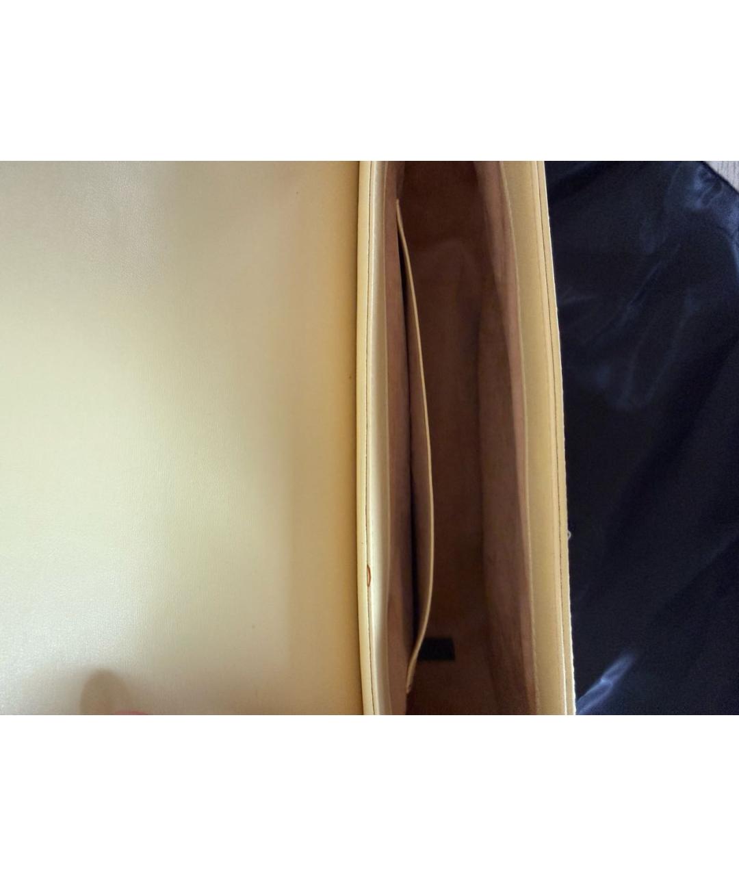 PINKO Желтая кожаная сумка через плечо, фото 4