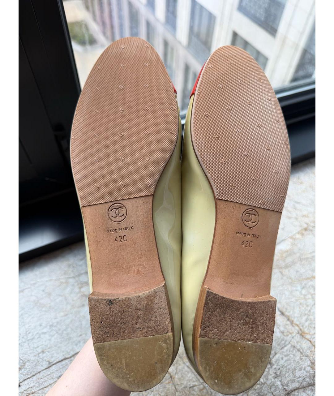 CHANEL Красные балетки из лакированной кожи, фото 5