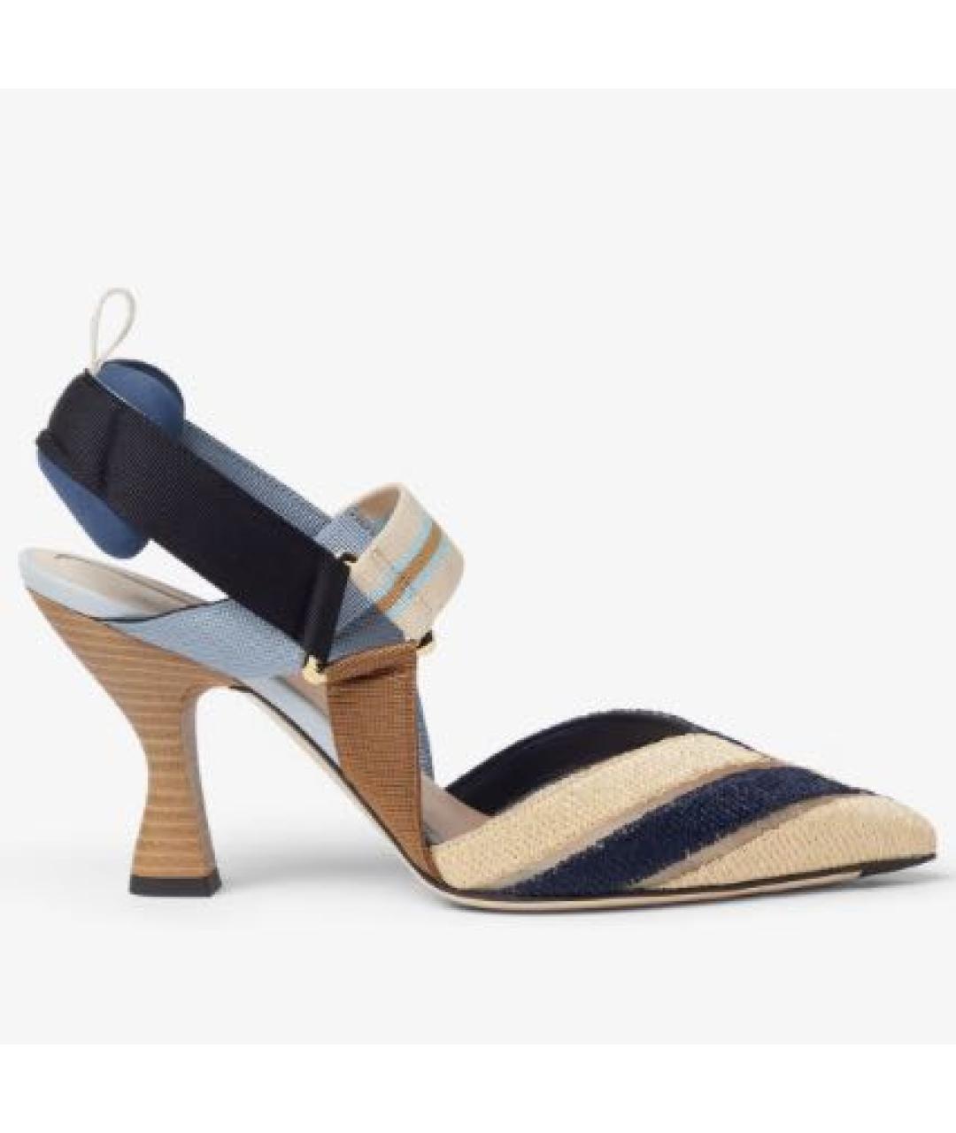 FENDI Мульти текстильные туфли, фото 5