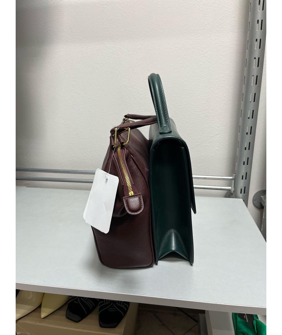 BALENCIAGA Зеленая кожаная сумка с короткими ручками, фото 2