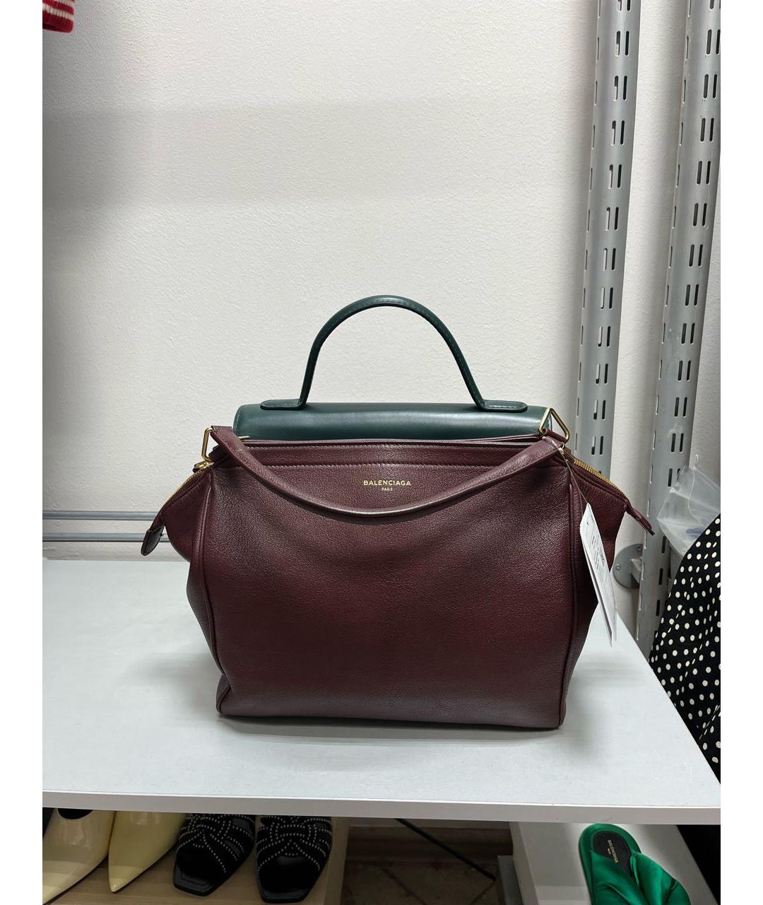 BALENCIAGA Зеленая кожаная сумка с короткими ручками, фото 6