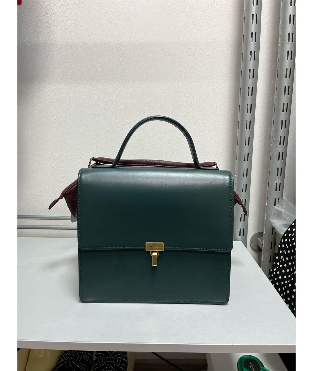 BALENCIAGA Зеленая кожаная сумка с короткими ручками, фото 3