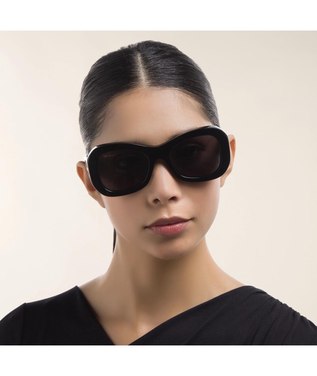 OFF-WHITE Черные пластиковые солнцезащитные очки, фото 5