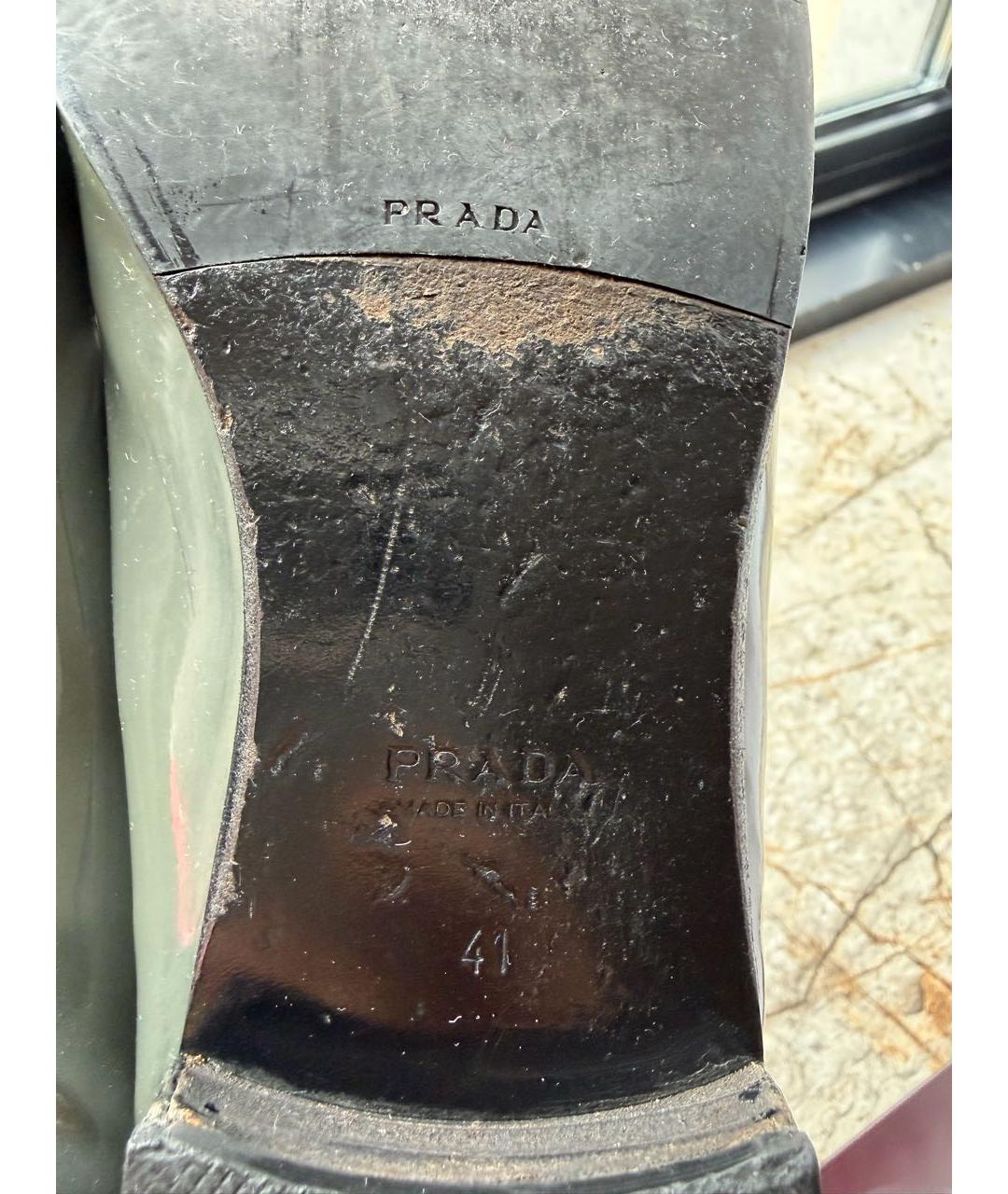 PRADA Серые балетки из лакированной кожи, фото 6