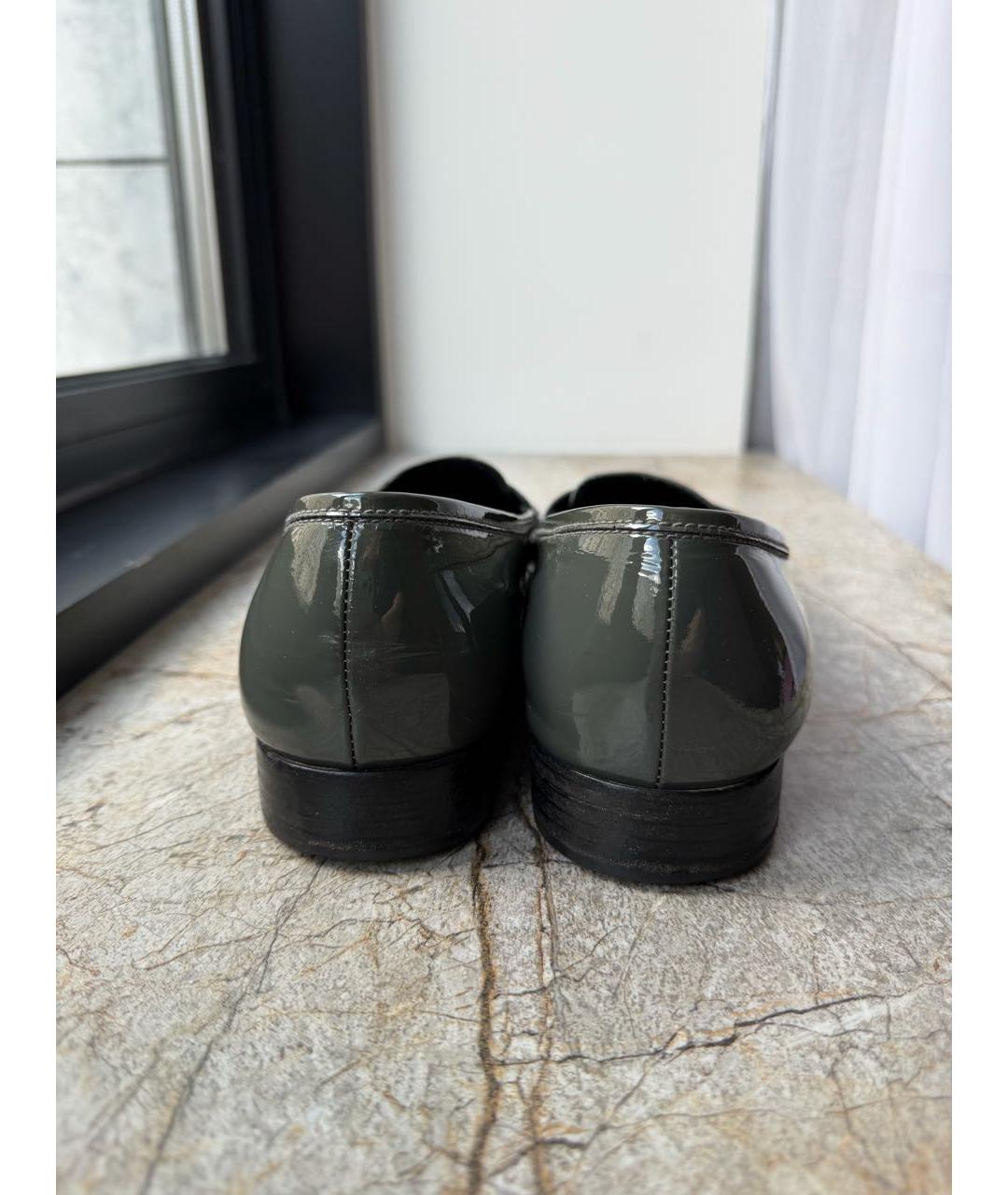 PRADA Серые балетки из лакированной кожи, фото 4
