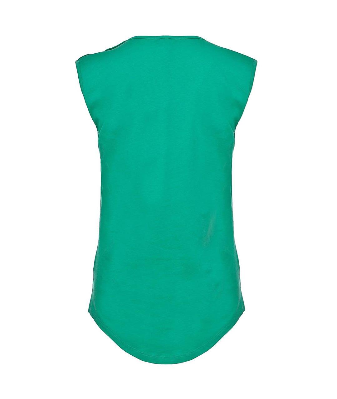 BALMAIN Зеленая хлопковая майка, фото 2