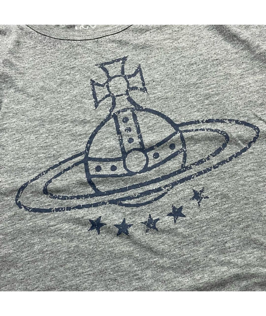 VIVIENNE WESTWOOD Серая хлопковая футболка, фото 3