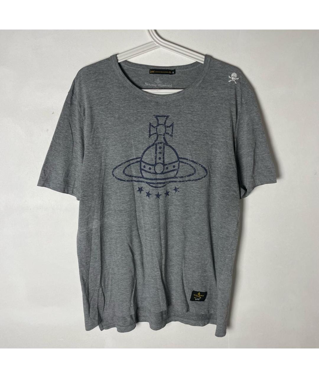 VIVIENNE WESTWOOD Серая хлопковая футболка, фото 2