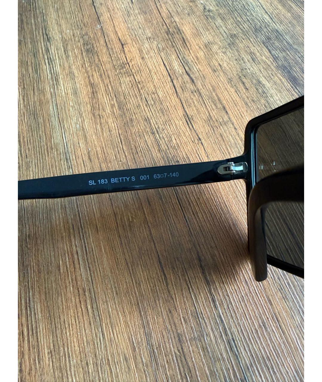 SAINT LAURENT Черные пластиковые солнцезащитные очки, фото 4