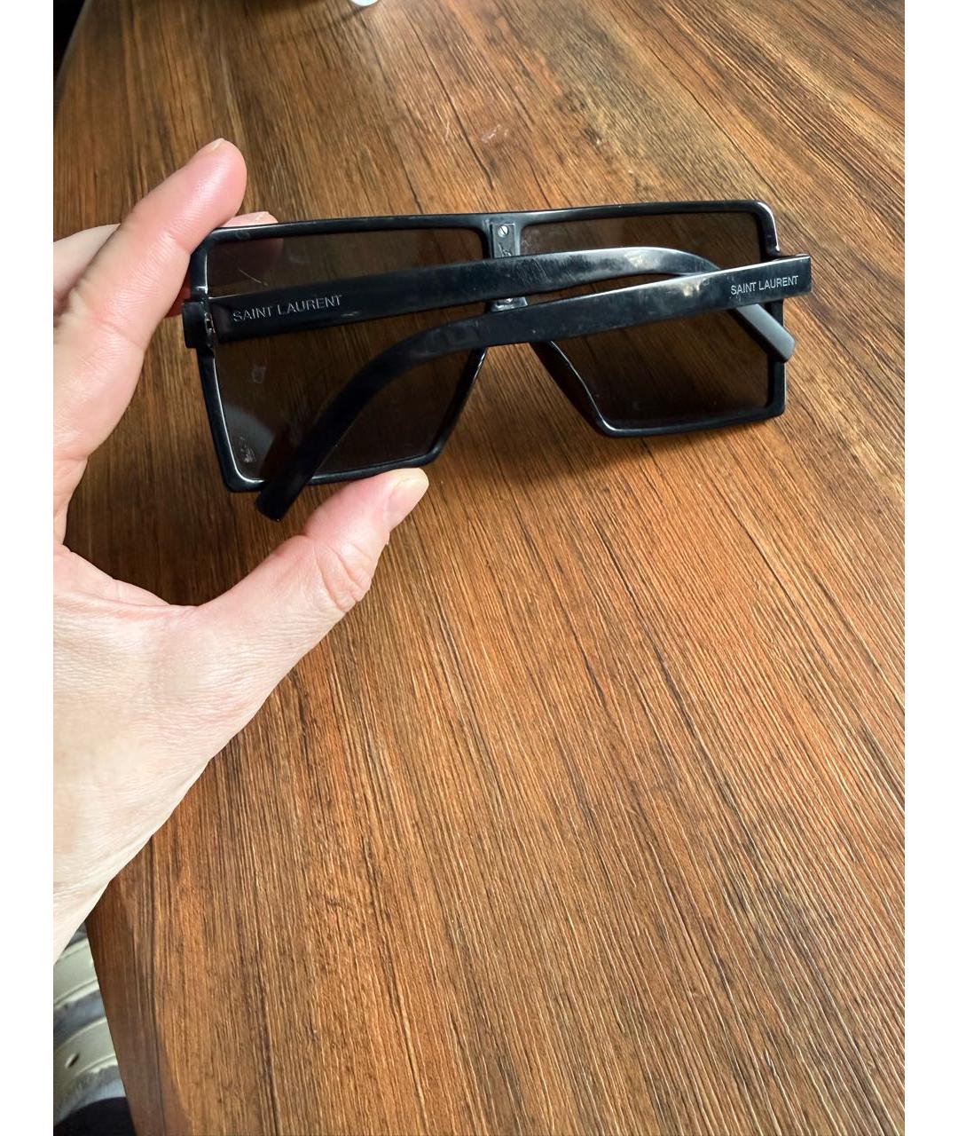 SAINT LAURENT Черные пластиковые солнцезащитные очки, фото 3