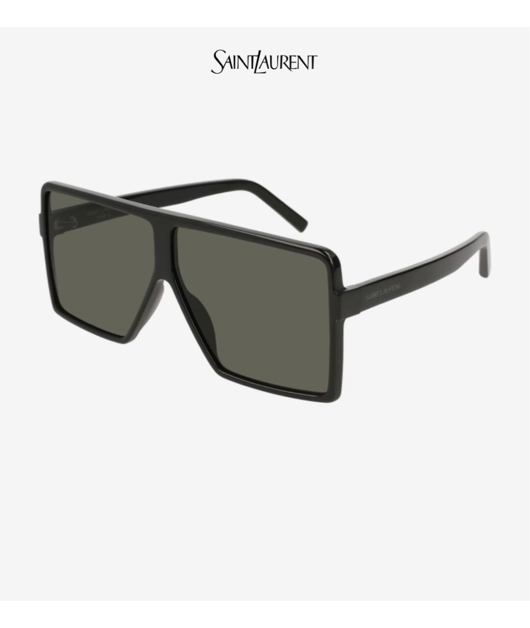 SAINT LAURENT Черные пластиковые солнцезащитные очки, фото 6